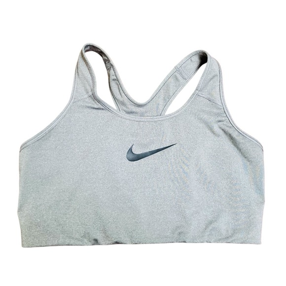 Nike Dri-Fit Gray Sports Bra with Black Nike Logo Women's Size 1X - Picture 1 of 5